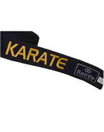 Cintura Nera Karate ricamata Oro personalizzata