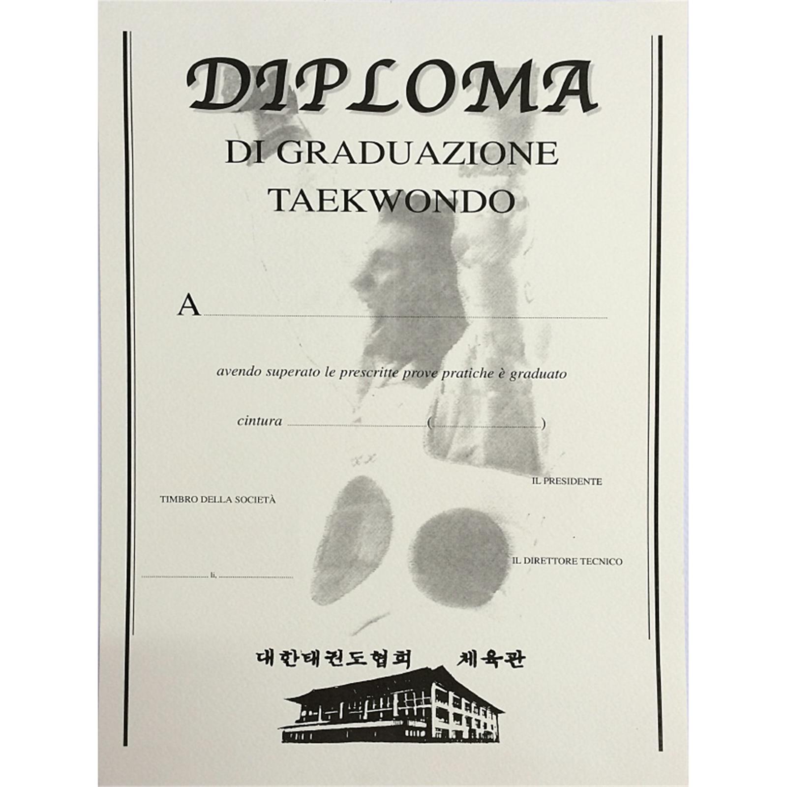 PubbliSport DIPLOMA TAEKWONDO (Piccolo 21*30 cm)