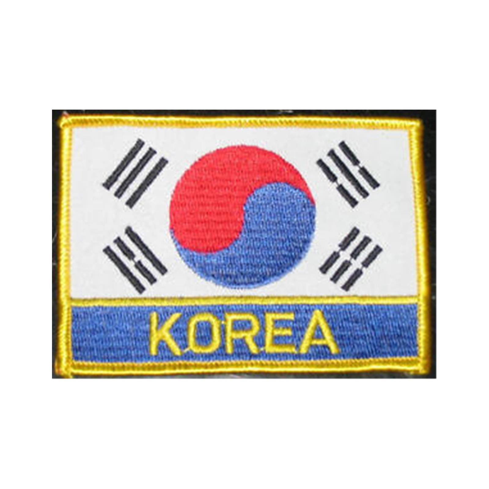 Dae Do Toppa con bandiera Koreana (8 * 8 cm - BIANCO)